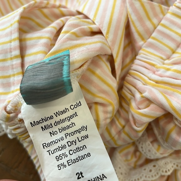 Serendipity cross back striped button front ruffled bubble romper - Picture 7 of 7